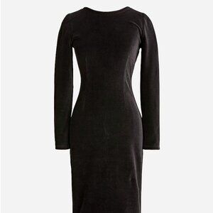 J.Crew - Black Scoopback sheath dress in Italian velvet in Size 4 - NEW WITH TAG